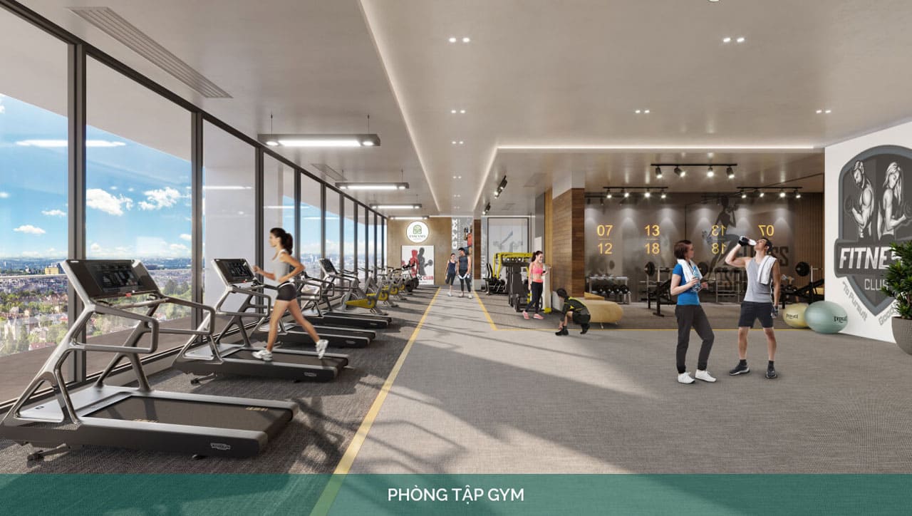 Phòng Gym với đầy đủ trang thiết bị hiện đại tại dự án Happy One Sora